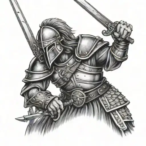 scottish warrior wielding a sword tattoo design idea