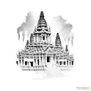 cambodia scenery tattoo design idea
