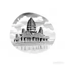 cambodia scenery tattoo design idea