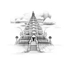 cambodia scenery tattoo design idea
