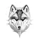 A Harley-Davidson motorcycle surrounded by a pack of wolves tattoo design idea
