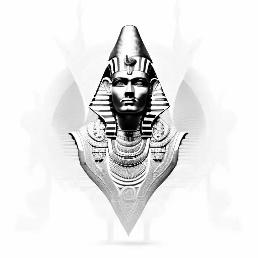 Pharaoh's sarcophagus with intricate patterns tattoo design idea