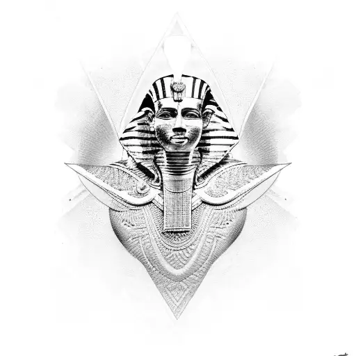 Pharaoh's sarcophagus with intricate patterns tattoo design idea