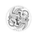 Dragon and phoenix woth a dream catcher yin yang in the middle tattoo design idea