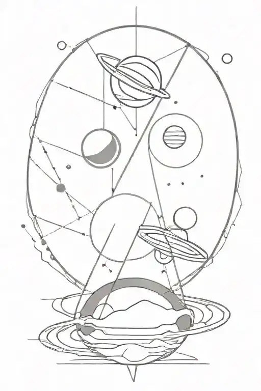 pulsar with planets  tattoo design idea