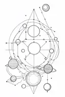 pulsar with planets geometric column  tattoo design idea