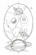 pulsar with planets  tattoo design idea