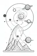 pulsar with planets  tattoo design idea