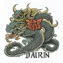 dev arjun name written tattoo design idea