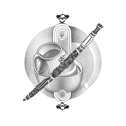 tobacco pipe tattoo design idea