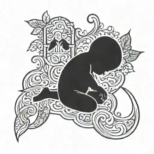 miscarriage pregnancy loss baby tattoo design idea