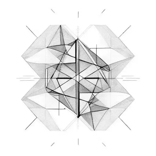 lines and angles with a modern typography that said '17/01/1963' in red with other characters in black  tattoo design idea