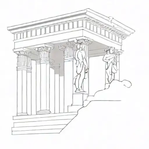 ancient greek architecture or statue tattoo design idea