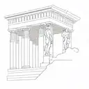 ancient greek architecture or statue tattoo design idea