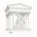 ancient greek architecture or statue tattoo design idea