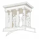 ancient greek architecture or statue tattoo design idea