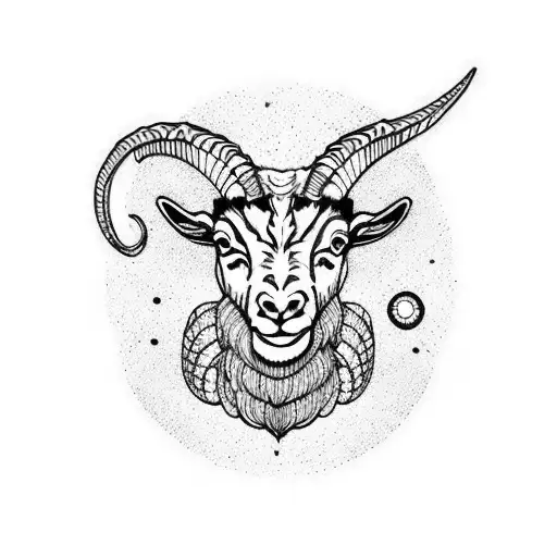 a combination of aries and goat tattoo design idea