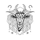 a combination of aries and goat tattoo design idea