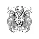a combination of aries and goat tattoo design idea