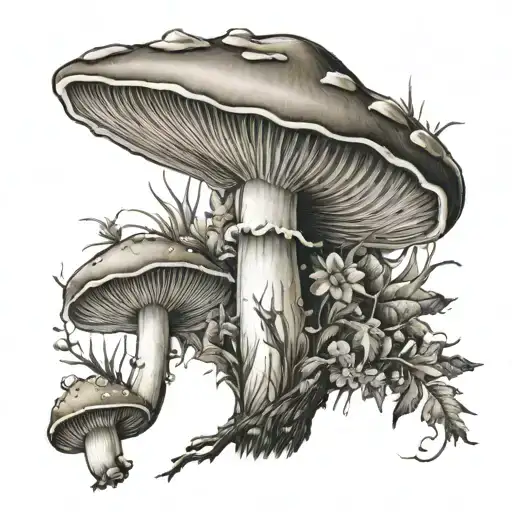 "mushroom" tattoo design idea