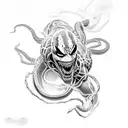 easy Venom Marvel tattoo design idea