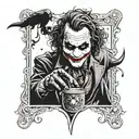 Heath Ledger Joker as a card joker tattoo design idea