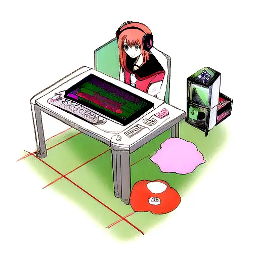 anime, gaming, mathematics  tattoo design idea