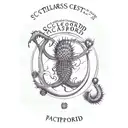 Scotland passport stamp with a thistle and the loch Ness monster tattoo design idea