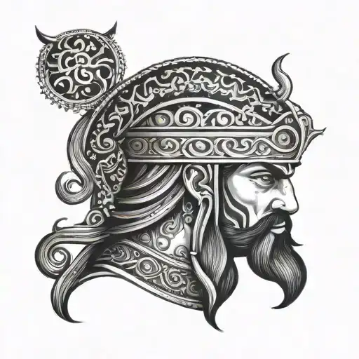 persian warrior  tattoo design idea