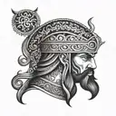 persian warrior  tattoo design idea