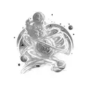 hand hilding the galaxy tattoo design idea