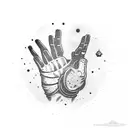 hand hilding the galaxy tattoo design idea
