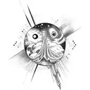 hand hilding the galaxy tattoo design idea