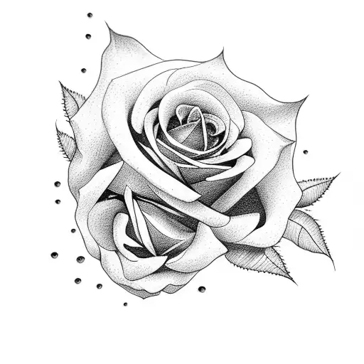 name with roses tattoo design idea