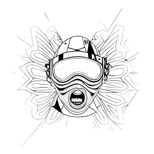 emoticono de cara estilo la de nirvana que represente el sentimiento de ansiedad tattoo design idea