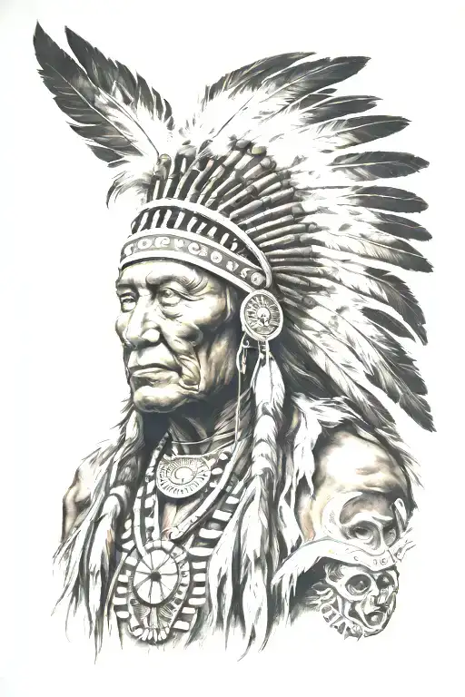 Indian chief rib tattoo tattoo design idea