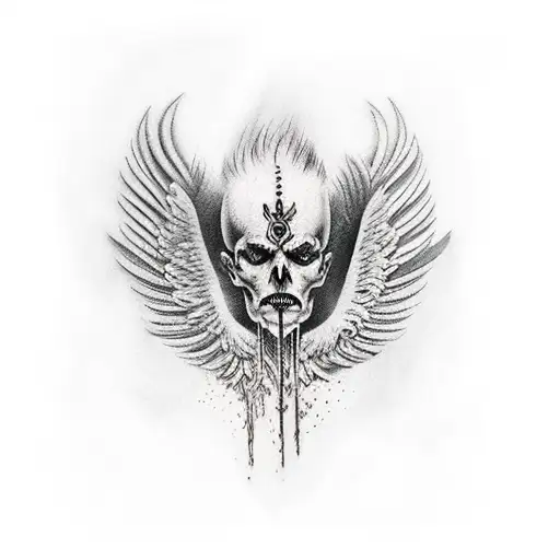 Fallen Angel Lucifer tattoo design idea