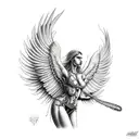 Fallen Angel Lucifer tattoo design idea