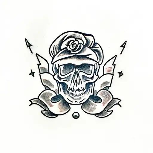 Skull tattoo design idea