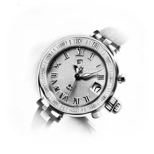 10:22 Roman numerals watch tattoo design idea
