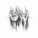 Two hands reaching out to each other, one filled with love and the other with fear, symbolizing the contrast between empathy and hate tattoo design idea