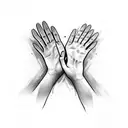 Two hands reaching out to each other, one filled with love and the other with fear, symbolizing the contrast between empathy and hate tattoo design idea