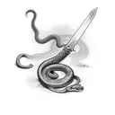 Snake Wrapped Around a Sword tattoo design idea