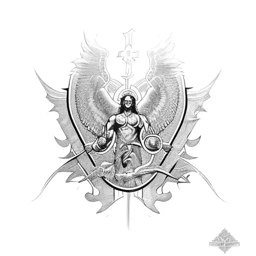 st michael  tattoo design idea