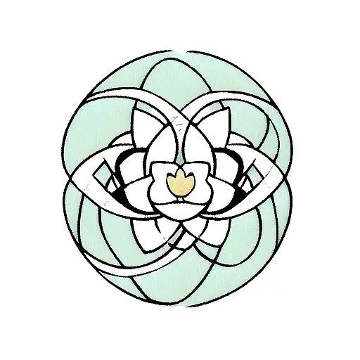 Zen Symbol, Lotus Flower, Infinite Loop and Minimalistic Heart tattoo design idea