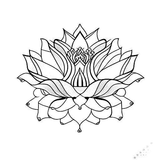 Zen Symbol, Lotus Flower, Infinite Loop and Minimalistic Heart tattoo design idea