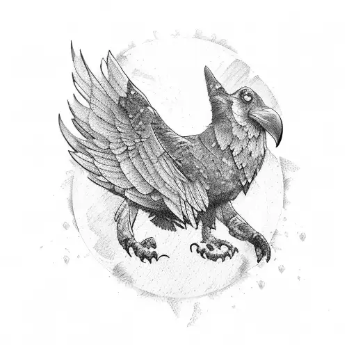 raven and wolf tattoo design idea