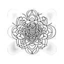 Zen Symbol, Lotus Flower, Infinite Loop and Minimalistic Heart tattoo design idea