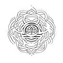 Zen Symbol, Lotus Flower, Infinite Loop and Minimalistic Heart tattoo design idea