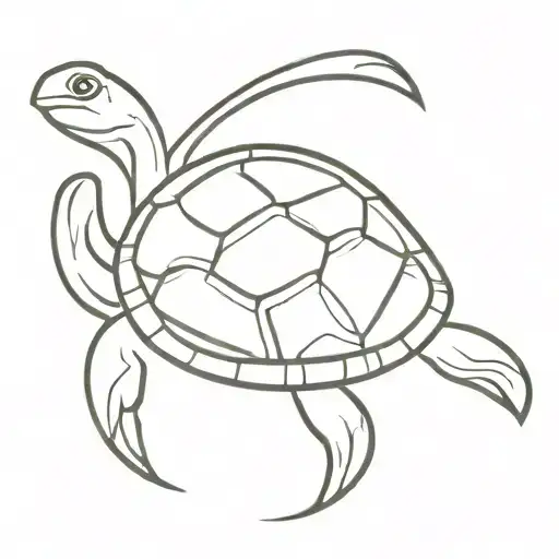 Semicolon turtle swirl tattoo design idea